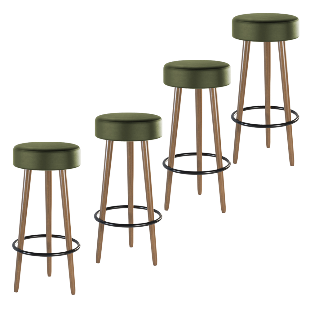 Kit 04 Banquetas Industrial Dani Corano Verde - D'Rossi