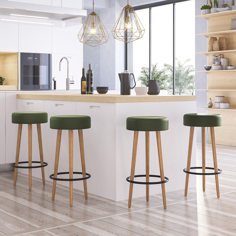 Kit 04 Banquetas Industrial Dani Corano Verde - D'Rossi