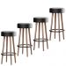 Kit 04 Banquetas Redondas Industrial Líbia Corano Preto - D'Rossi