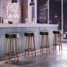 Kit 04 Banquetas Redondas Industrial Líbia Corano Preto - D'Rossi