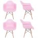 Kit 04 Cadeiras Melbourne Eiffel Charles Eames Base Madeira - Rosa - D'Rossi