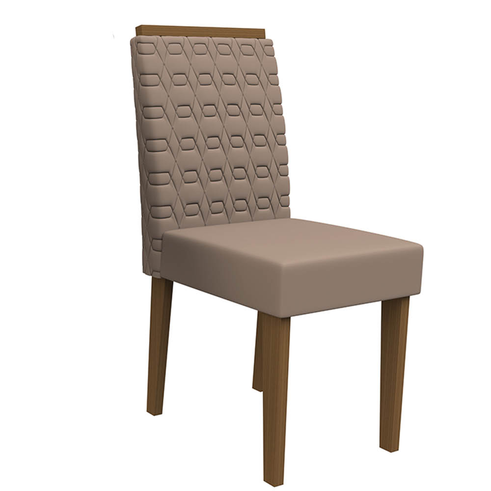 Kit 04 Cadeiras de Jantar Jasmin Camurça Marrom LUX Pés Imbuia - D'Rossi