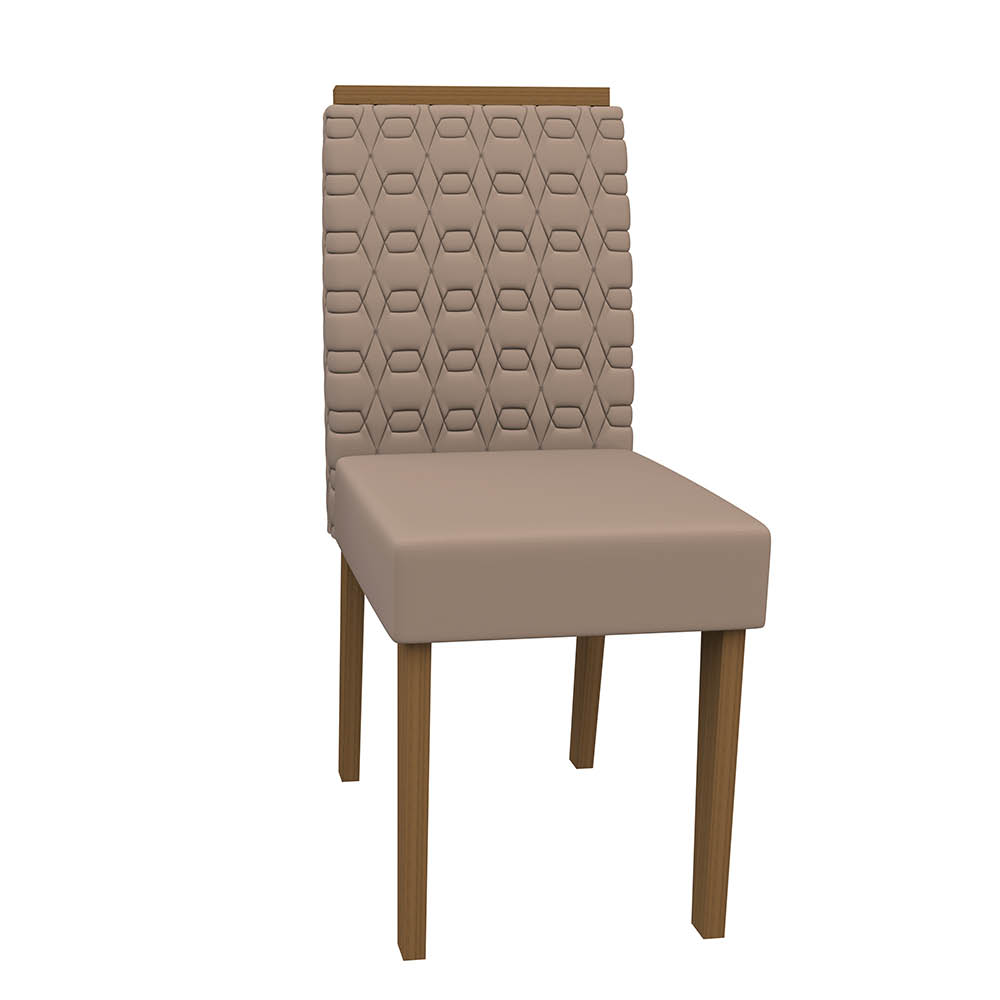 Kit 04 Cadeiras de Jantar Jasmin Camurça Marrom LUX Pés Imbuia - D'Rossi
