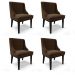 Kit 04 Cadeiras de Jantar Liz Suede Marrom Base Fixa Madeira Preto - D'Rossi