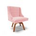 Kit 04 Cadeiras de Jantar Liz Suede Rosa Bebê Base Giratória de Madeira MM35 - D'Rossi