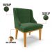 Kit 04 Cadeiras de Jantar Liz Suede Verde Base Fixa Madeira Castanho - D'Rossi