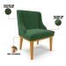 Kit 04 Cadeiras de Jantar Liz Veludo Verde Base Fixa Madeira Castanho - D'Rossi