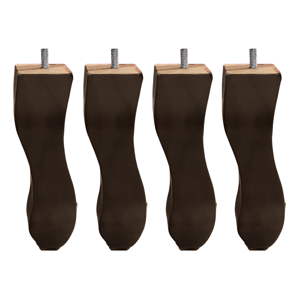 Kit 04 Pés Retrô Tabaco 20cm com Rosca Metal para Móveis D10 - D'Rossi