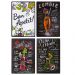 Kit 04 Placas de MDF Decorativas Bebidas 19,5x29,5 - D'Rossi