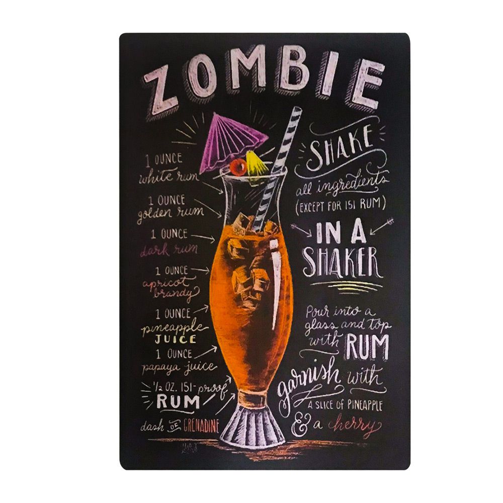 Kit 04 Placas de MDF Decorativas Bebidas 19,5x29,5 - D'Rossi