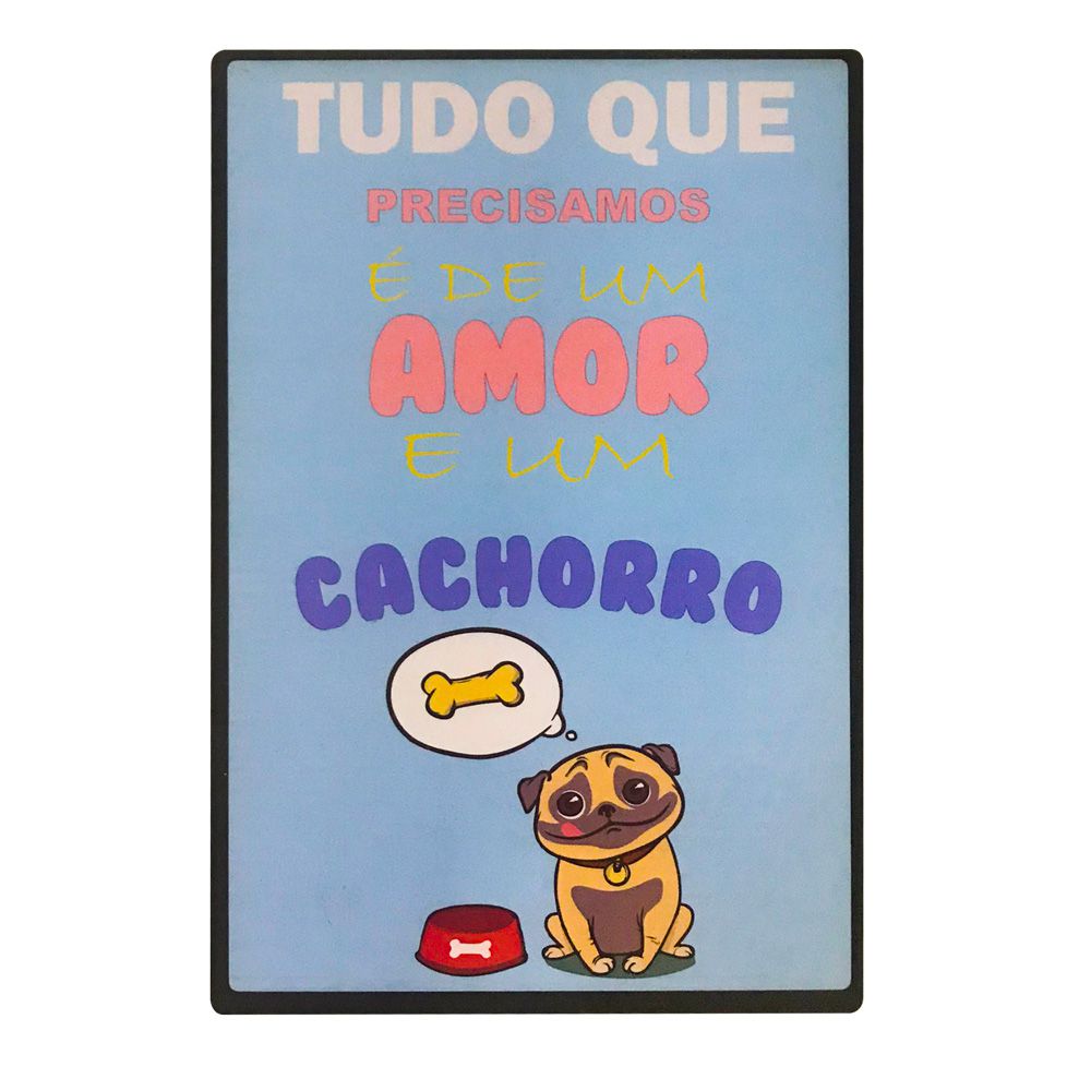 Kit 04 Placas de MDF Decorativas Dog 19,5x29,5 - D'Rossi