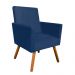 Kit 04 Poltronas Nina Suede Azul Marinho Pés Palito Castanho D'Rossi