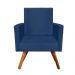 Kit 04 Poltronas Nina Suede Azul Marinho Pés Palito Castanho D'Rossi