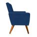Kit 04 Poltronas Nina Suede Azul Marinho Pés Palito Castanho D'Rossi