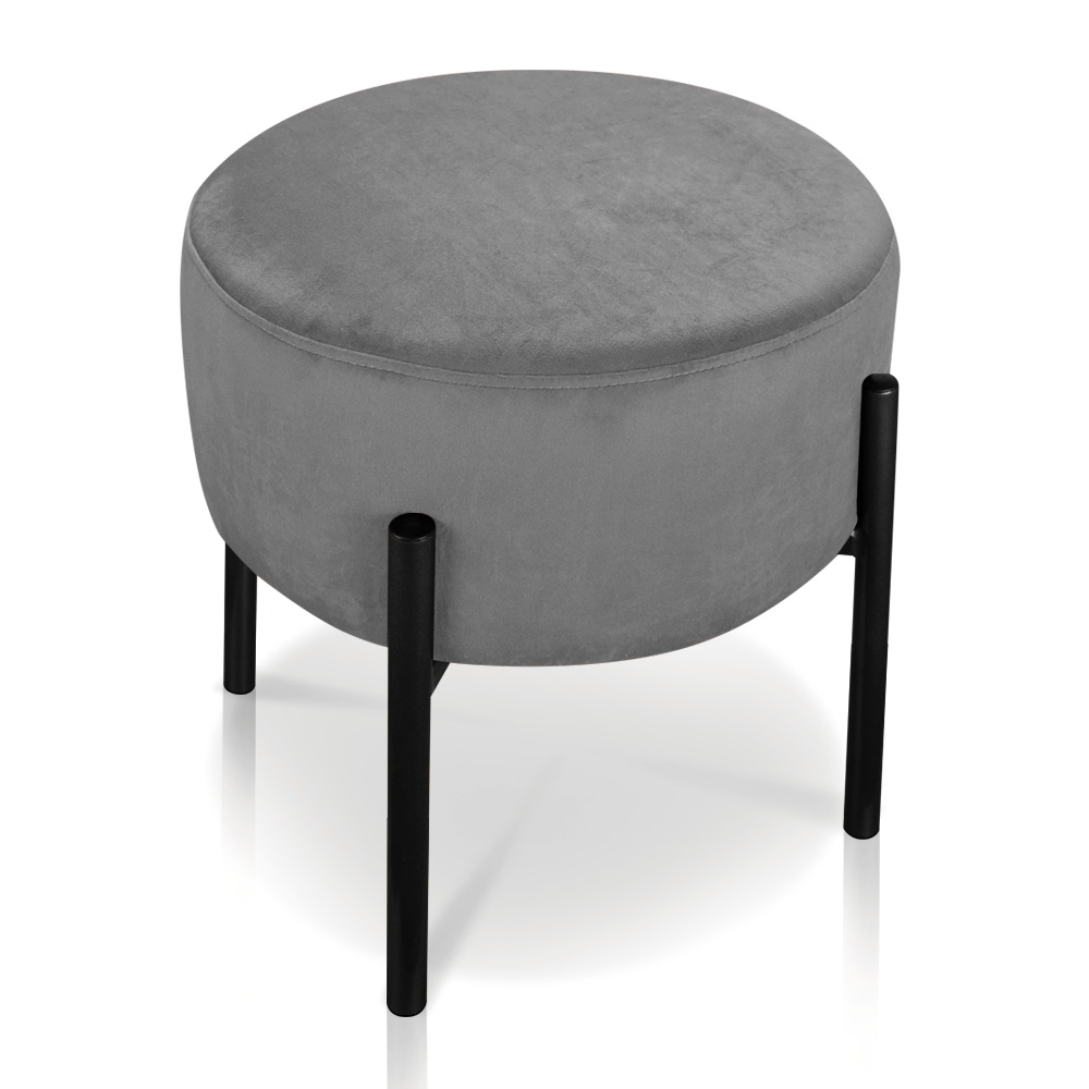 Kit 04 Puffs Iron Suede Grafite Base Preto Palito D'Rossi