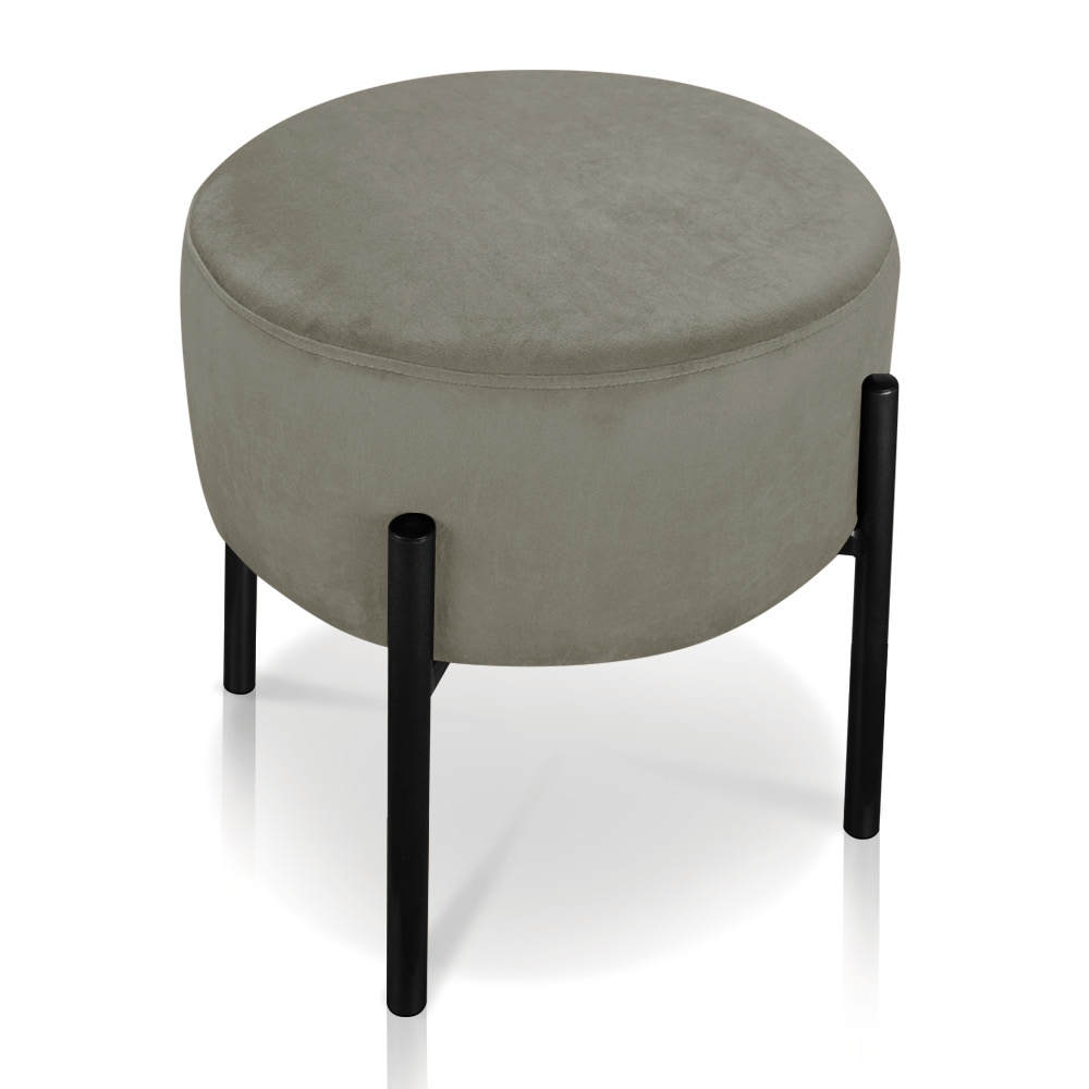 Kit 04 Puffs Iron Suede Marrom Rato Base Preto Palito D'Rossi