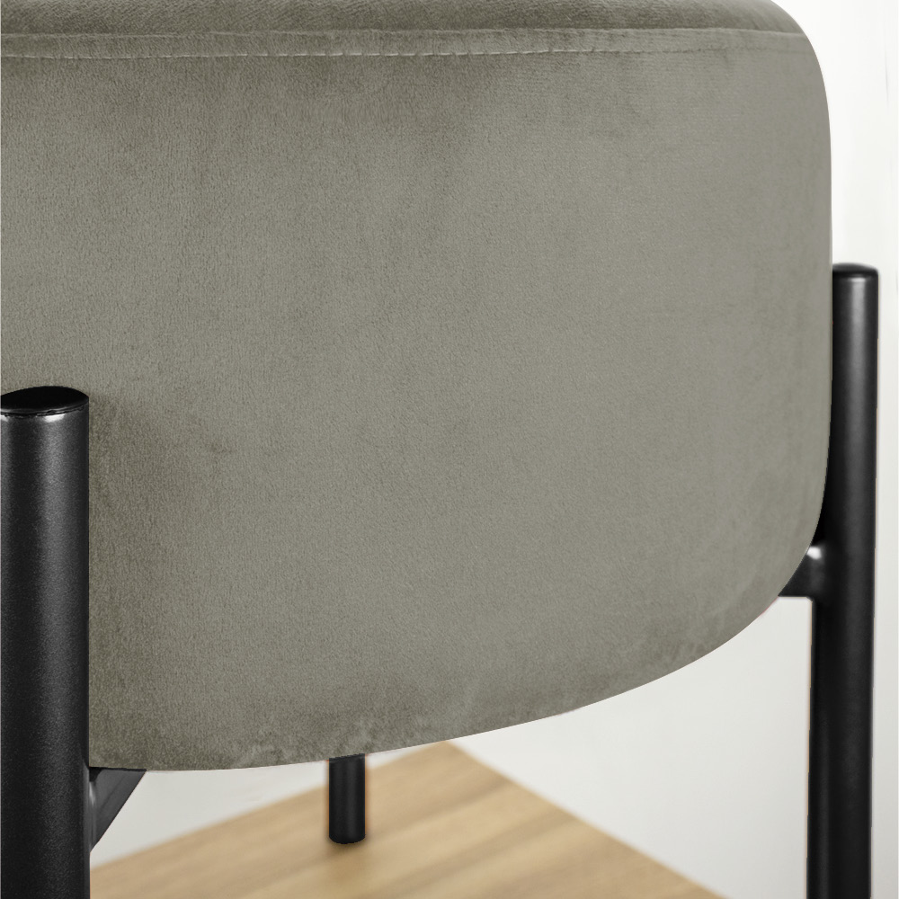Kit 04 Puffs Iron Suede Marrom Rato Base Preto Palito D'Rossi