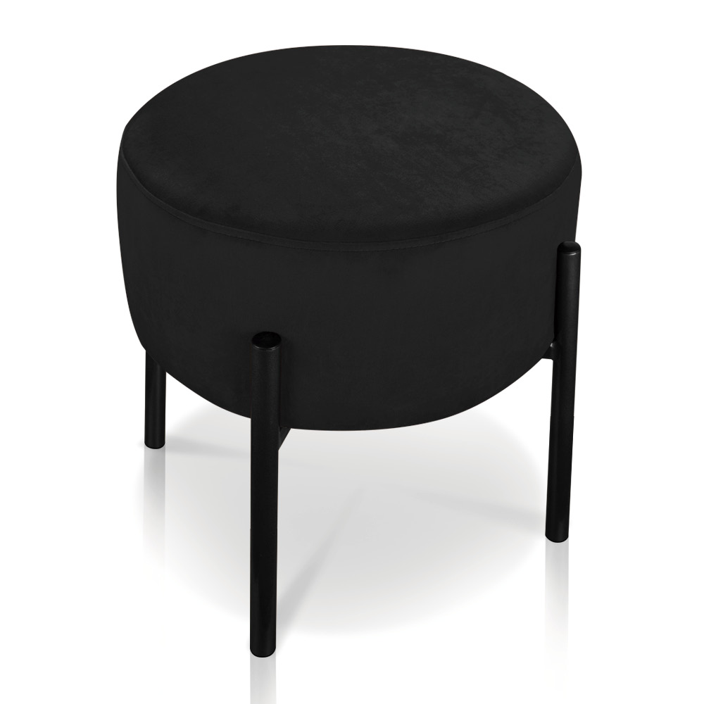 Kit 04 Puffs Iron Suede Preto Base Preto Palito D'Rossi