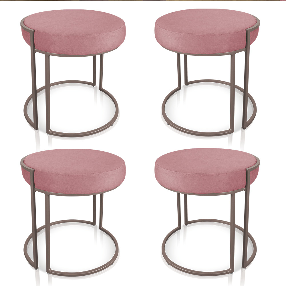 Kit 04 Puffs Love Suede Rose Base Industrial Cobre - D'Rossi