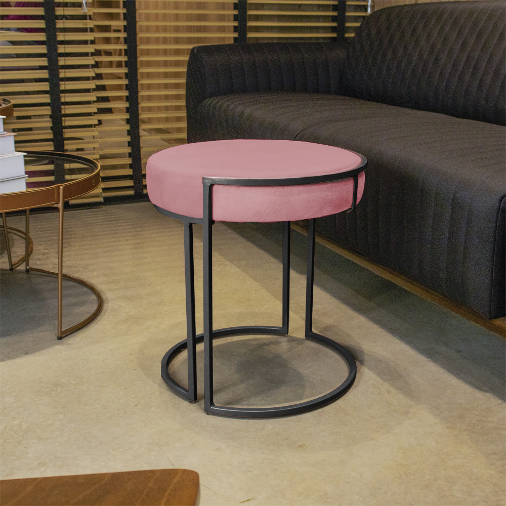 Kit 04 Puffs Love Suede Rose Base Industrial Preto - D'Rossi