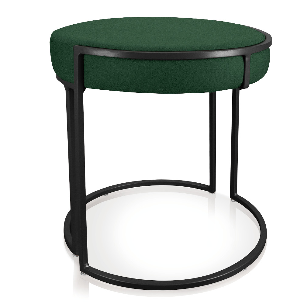 Kit 04 Puffs Love Suede Verde Base Industrial Preto - D'Rossi