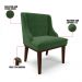 Kit 06 Cadeiras de Jantar Liz Suede Verde Base Fixa Madeira Tabaco - D'Rossi