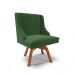 Kit 06 Cadeiras de Jantar Liz Suede Verde Base Giratória de Madeira MM35 - D'Rossi