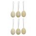 Kit 06 Enfeites Ovo Decorativo PLT Amarelo e Branco - D'Rossi