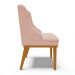 Kit 08 Cadeiras de Jantar Liz Veludo Rosê Base Fixa Madeira Castanho - D'Rossi