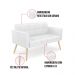 Kit 1 Sofá Namoradeira e 1 Poltrona Elisa Corano Branco Pés Palito Natural - D'Rossi