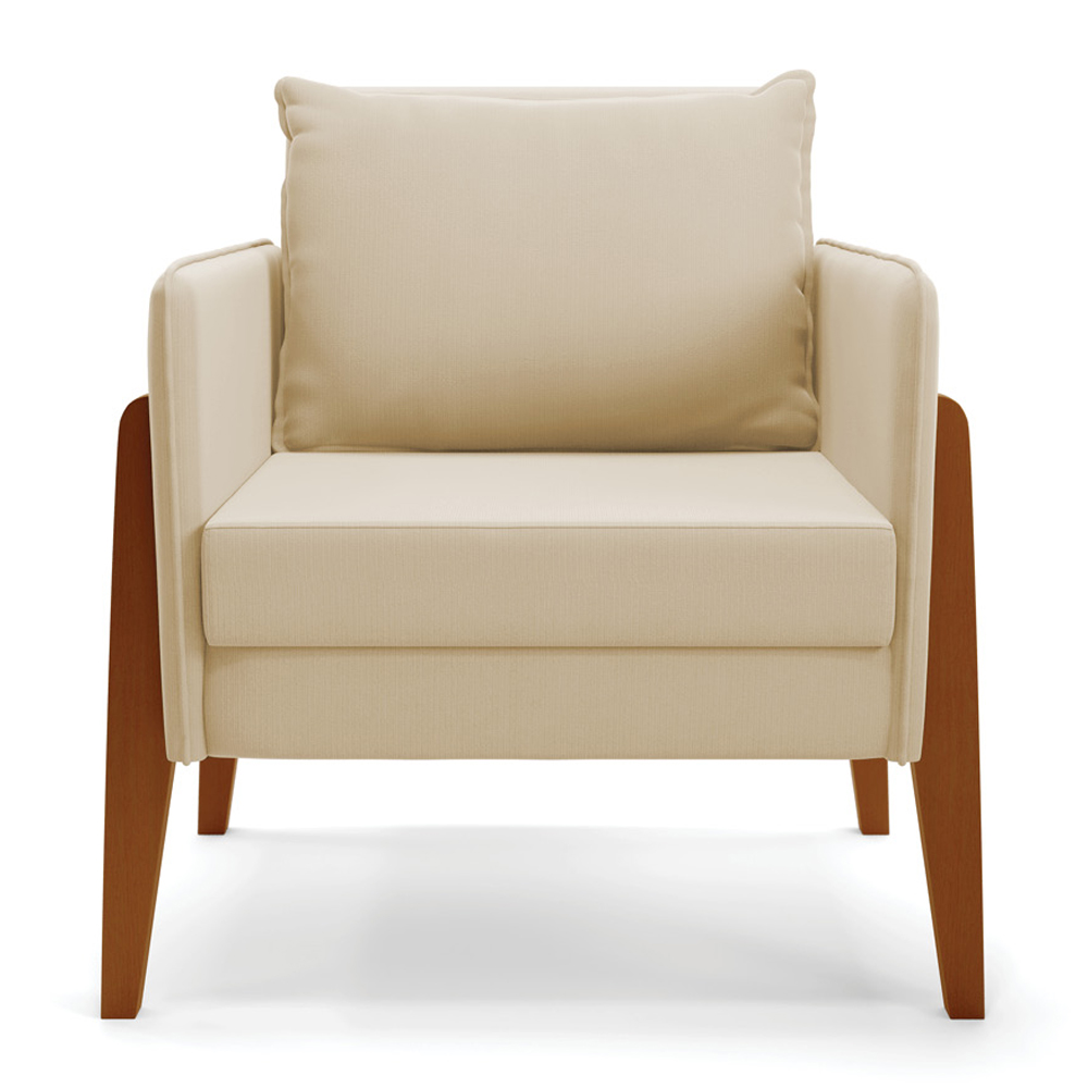 Kit 1 Sofá Namoradeira e 2 Poltronas Lana Suede Base de Madeira - D'Rossi