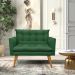 Kit 1 Sofá Namoradeira e 2 Poltronas Tais Suede Verde Pés Palito Castanho - D'Rossi