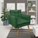Kit 1 Sofá Namoradeira e 2 Poltronas Tais Suede Verde Pés Palito Castanho - D'Rossi
