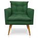 Kit 1 Sofá Namoradeira e 2 Poltronas Tais Suede Verde Pés Palito Castanho - D'Rossi