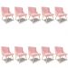 Kit 10 Cadeiras de Jantar Liz Suede Rosa Bebê Pés Palito Natural - D'Rossi