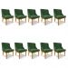 Kit 10 Cadeiras de Jantar Liz Suede Verde Base Fixa Madeira Castanho - D'Rossi