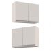 Kit 2 Armários Aéreo de Cozinha Lavanderia 02 Portas Eva Branco 80 cm - D'Rossi