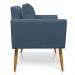 Kit 2 Poltronas Aline Suede Azul Marinho Pés Palito Castanho - D'Rossi