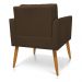 Kit 2 Poltronas Aline Suede Marrom Pés Palito Castanho - D'Rossi