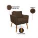 Kit 2 Poltronas Aline Suede Marrom Pés Palito Castanho - D'Rossi