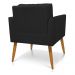 Kit 2 Poltronas Aline Suede Preto Pés Palito Castanho - D'Rossi