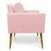 Kit 2 Poltronas Aline Suede Rosa Bebê Pés Palito Castanho - D'Rossi