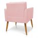 Kit 2 Poltronas Aline Suede Rosa Bebê Pés Palito Castanho - D'Rossi
