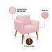 Kit 2 Poltronas Aline Suede Rosa Bebê Pés Palito Castanho - D'Rossi