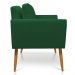 Kit 2 Poltronas Aline Suede Verde Pés Palito Castanho - D'Rossi