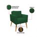 Kit 2 Poltronas Aline Suede Verde Pés Palito Castanho - D'Rossi