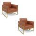 Kit 2 Poltronas Base Industrial Alta Dourado Marisa Corano Nozes D03 - D'Rossi