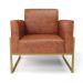 Kit 2 Poltronas Base Industrial Alta Dourado Marisa Corano Nozes D03 - D'Rossi