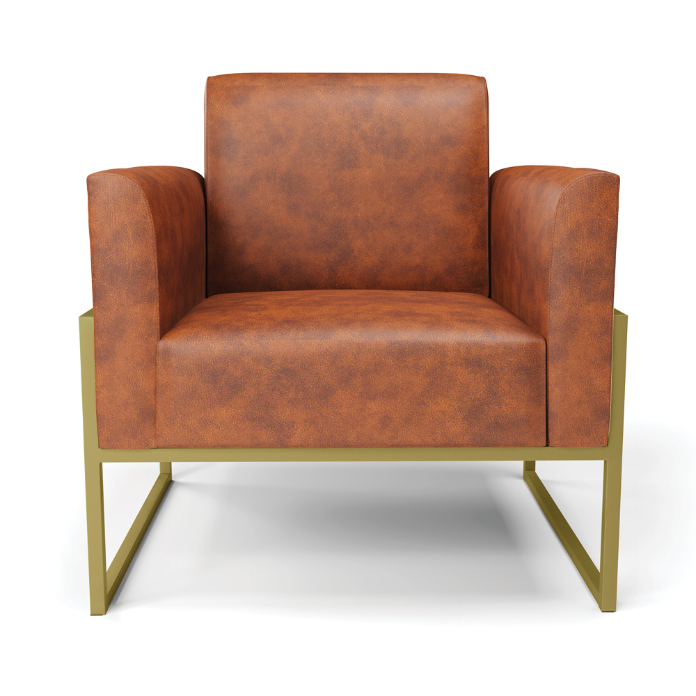 Kit 2 Poltronas Base Industrial Alta Dourado Marisa Corano Nozes D03 - D'Rossi
