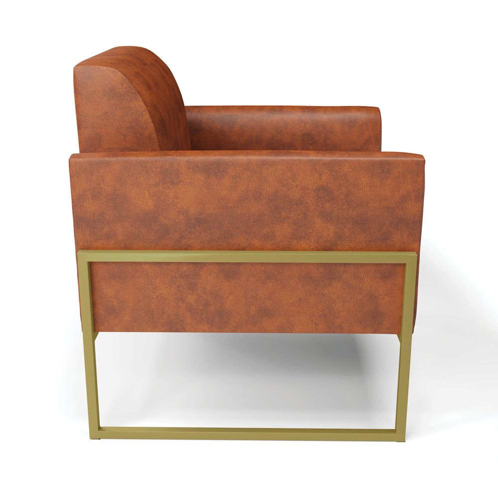 Kit 2 Poltronas Base Industrial Alta Dourado Marisa Corano Nozes D03 - D'Rossi